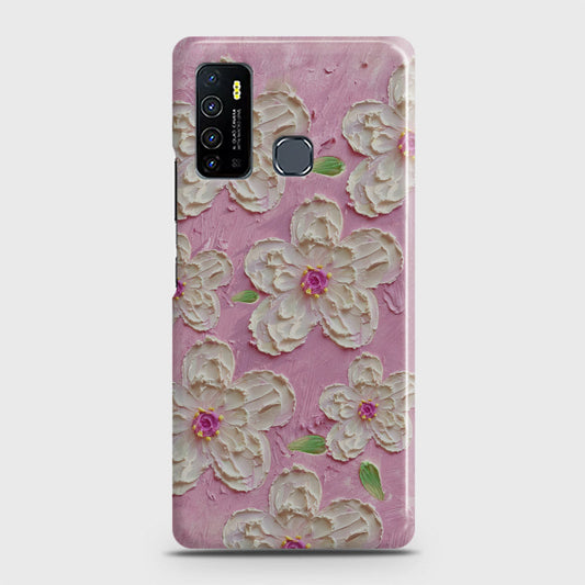 Infinix Hot 9 Pro Cover - Floral Series - Design 5 - Pink & White - Matte Finish - Snap On Hard Case with LifeTime Colors Guarantee