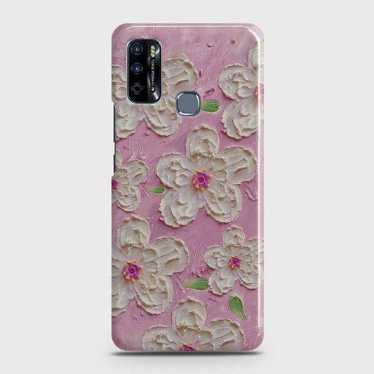 Infinix Hot 9 Play Cover - Floral Series - Design 5 - Pink & White - Matte Finish - Snap On Hard Case with LifeTime Colors Guarantee