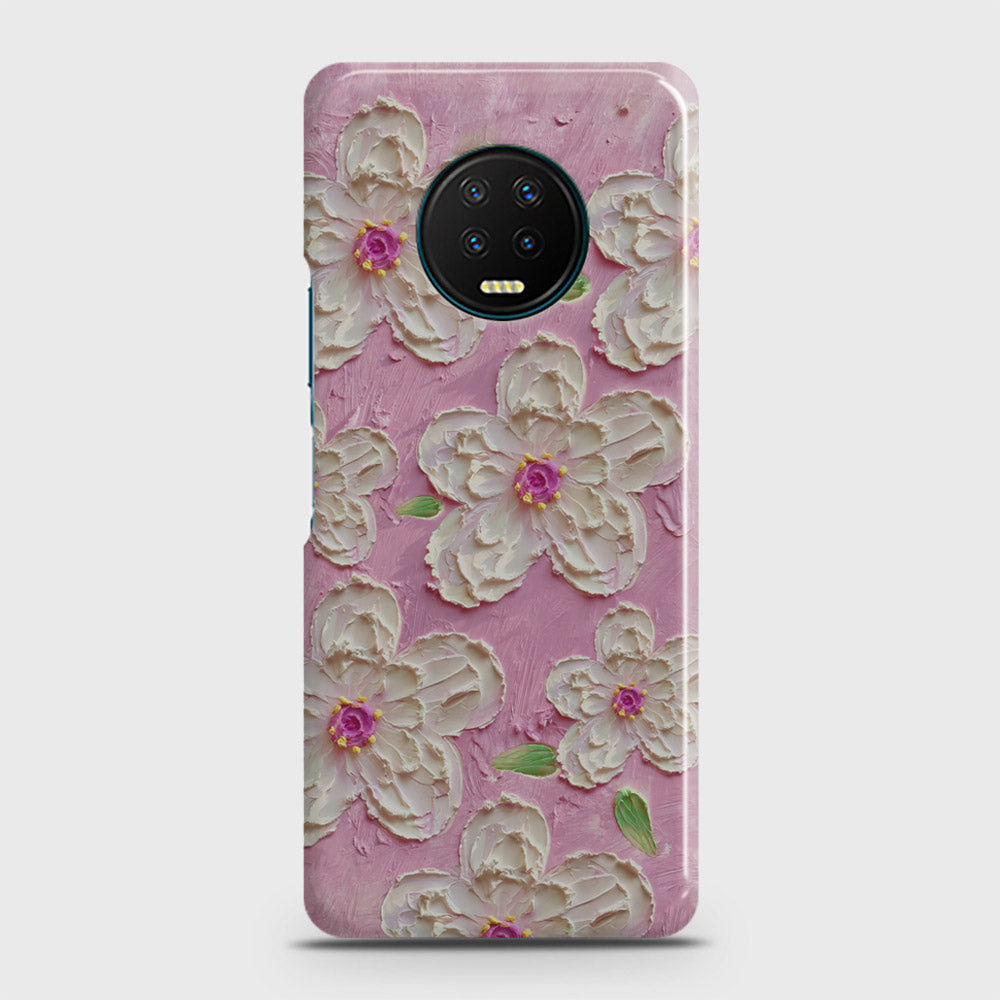 Infinix Note 7 Cover - Floral Series - Design 5 - Pink & White - Matte Finish - Snap On Hard Case with LifeTime Colors Guarantee