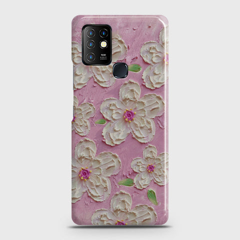 Infinix Hot 10 Cover - Floral Series - Design 5 - Pink & White - Matte Finish - Snap On Hard Case with LifeTime Colors Guarantee