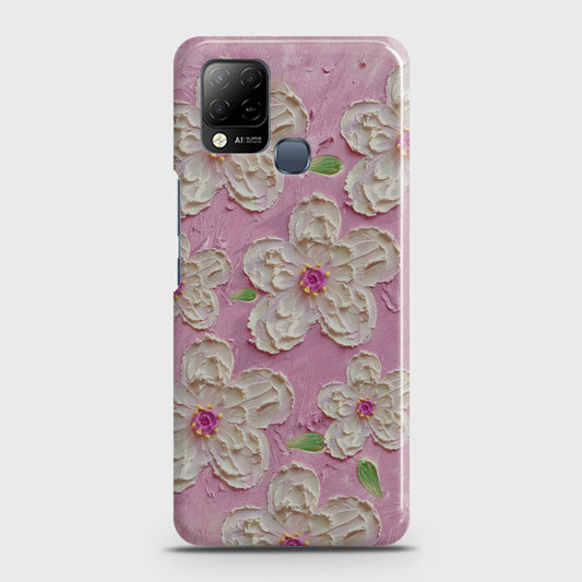 Infinix Hot 10s Cover - Floral Series - Design 5 - Pink & White - Matte Finish - Snap On Hard Case with LifeTime Colors Guarantee