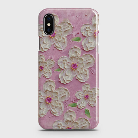 iPhone XS Max Cover - Floral Series - Design 5 - Pink & White - Matte Finish - Snap On Hard Case with LifeTime Colors Guarantee