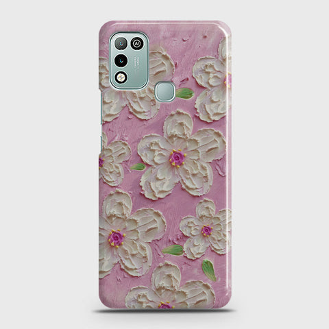 Infinix Hot 10 Play Cover - Floral Series - Design 5 - Pink & White - Matte Finish - Snap On Hard Case with LifeTime Colors Guarantee