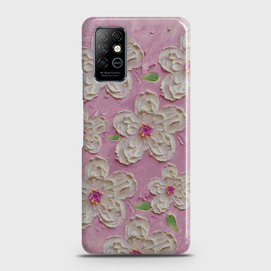 Infinix Note 8 Cover - Floral Series - Design 5 - Pink & White - Matte Finish - Snap On Hard Case with LifeTime Colors Guarantee