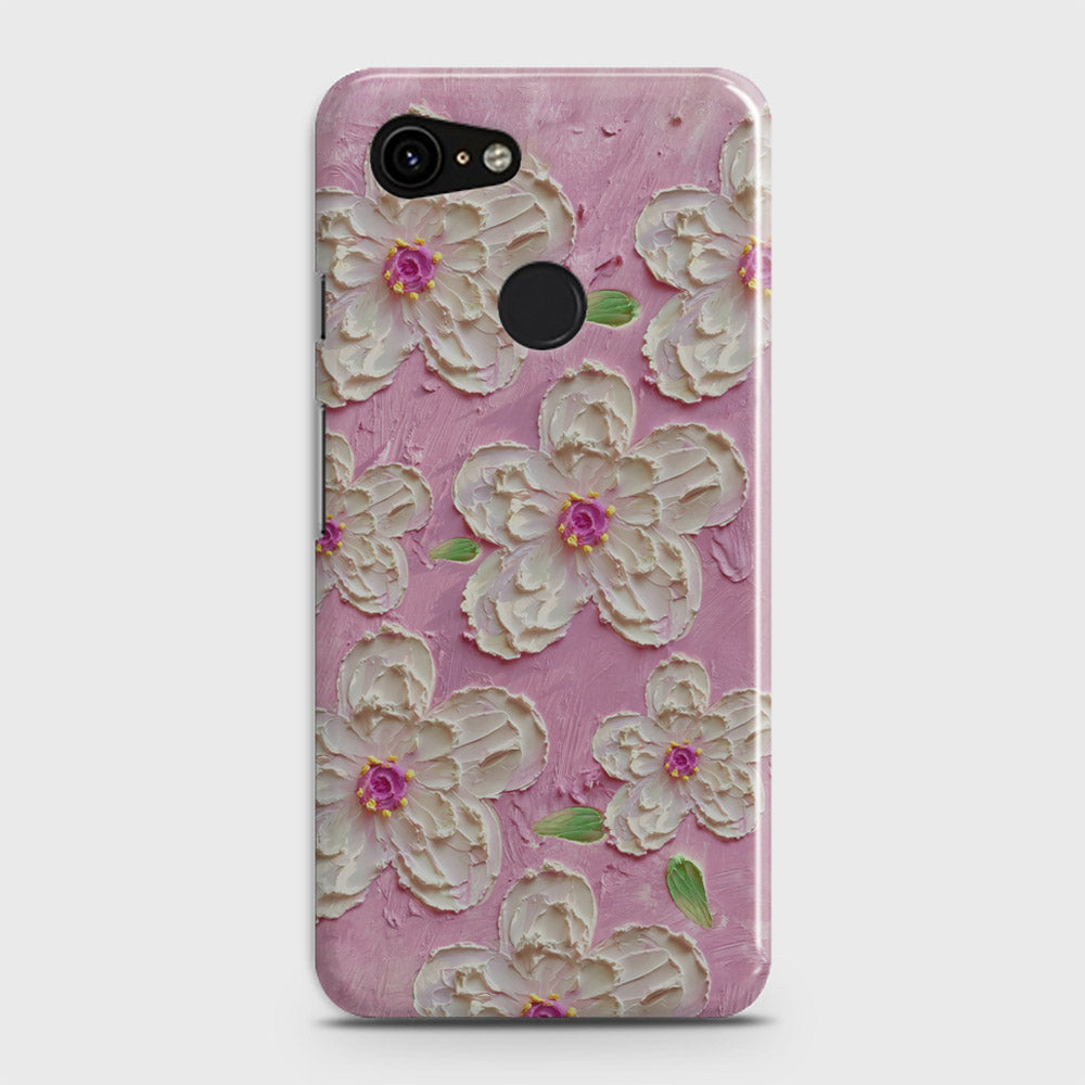 Google Pixel 3 Cover - Floral Series - Design 5 - Pink & White - Matte Finish - Snap On Hard Case with LifeTime Colors Guarantee