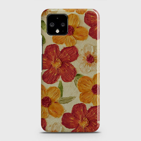 Google Pixel 4 Cover - Floral Series - Design 6 - Red & Orange - Matte Finish - Snap On Hard Case with LifeTime Colors Guarantee