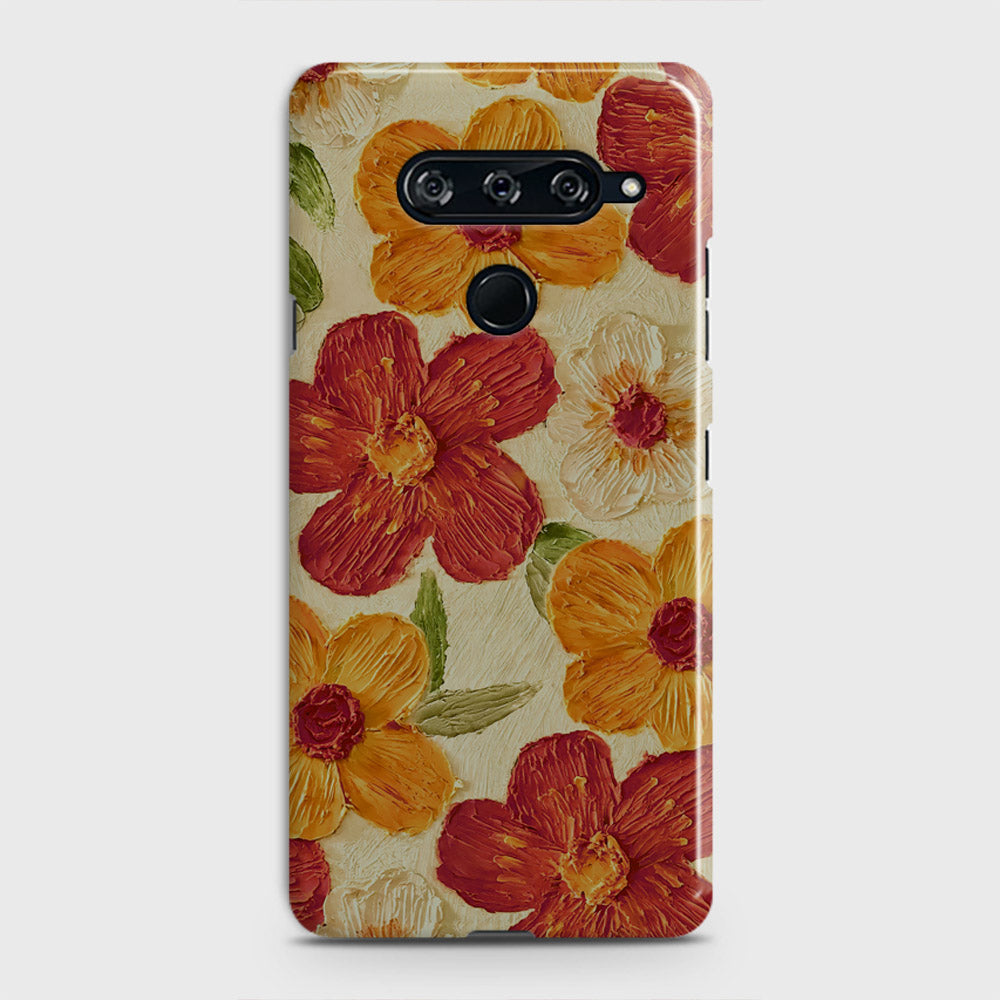 LG V40 ThinQ Cover - Floral Series  - Design 6 - Red & Orange - Matte Finish - Snap On Hard Case with LifeTime Colors Guarantee