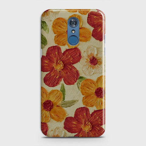 LG Q7 Cover - Floral Series  - Design 6 - Red & Orange - Matte Finish - Snap On Hard Case with LifeTime Colors Guarantee