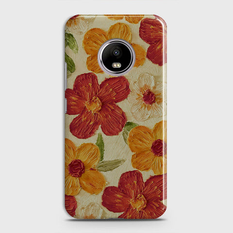 Motorola E4 Cover - Floral Series - Design 6 - Red & Orange - Matte Finish - Snap On Hard Case with LifeTime Colors Guarantee