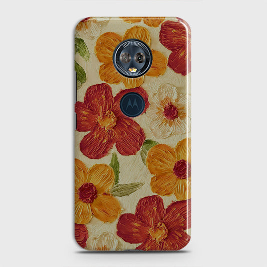 Motorola E5 Plus Cover - Floral Series - Design 6 - Red & Orange - Matte Finish - Snap On Hard Case with LifeTime Colors Guarantee