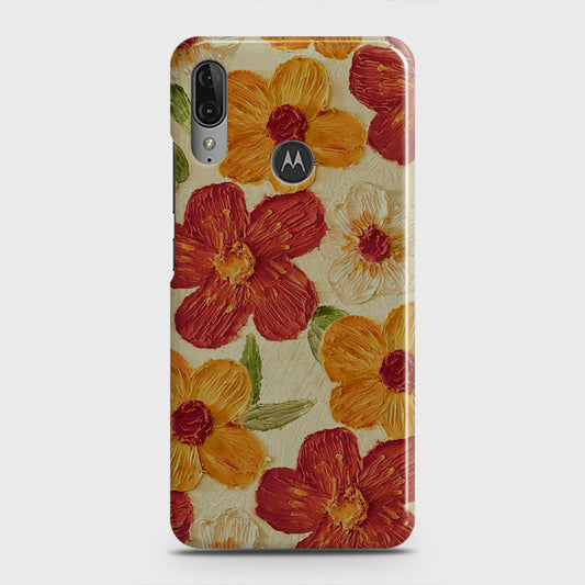 Motorola Moto E6 Plus Cover - Floral Series - Design 6 - Red & Orange - Matte Finish - Snap On Hard Case with LifeTime Colors Guarantee