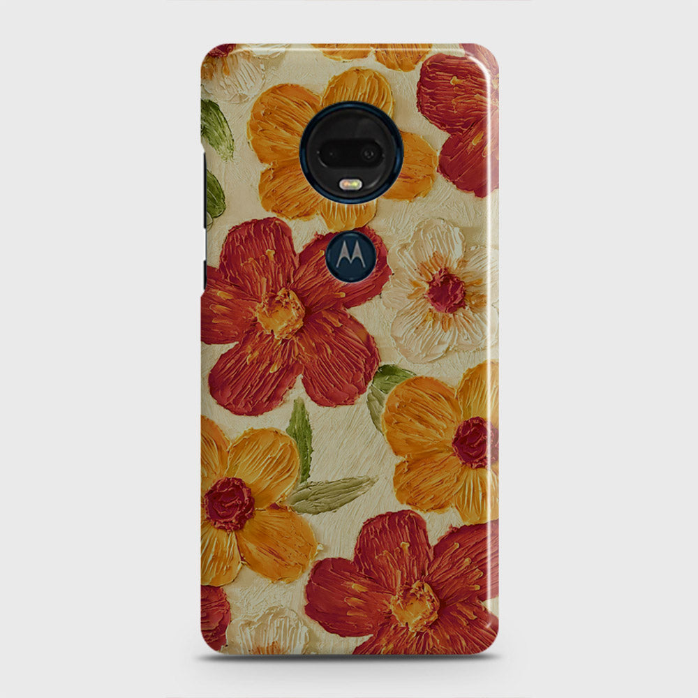 Motorola Moto G7 Plus Cover - Floral Series - Design 6 - Red & Orange - Matte Finish - Snap On Hard Case with LifeTime Colors Guarantee