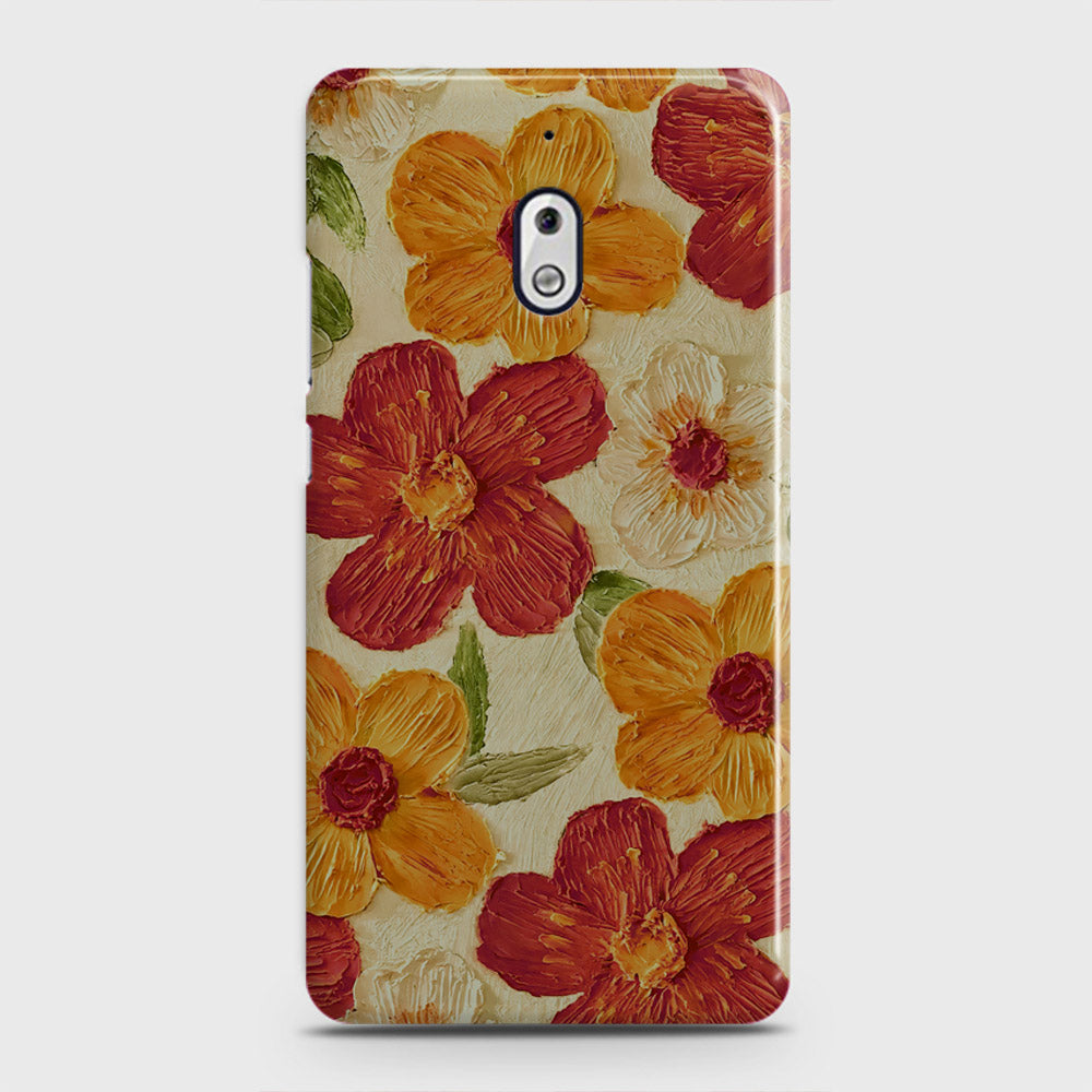 Nokia 2.1 Cover - Floral Series - Design 6 - Red & Orange - Matte Finish - Snap On Hard Case with LifeTime Colors Guarantee