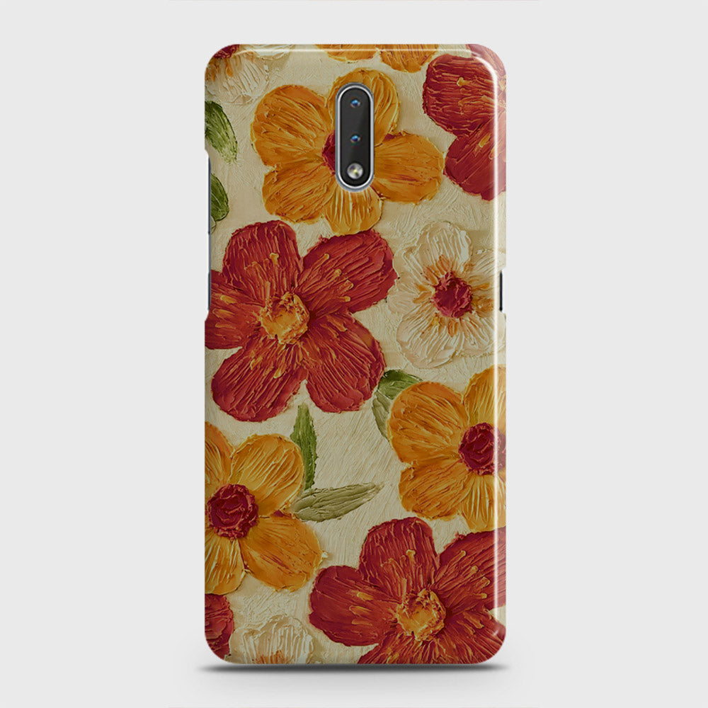 Nokia 2.3 Cover - Floral Series - Design 6 - Red & Orange - Matte Finish - Snap On Hard Case with LifeTime Colors Guarantee