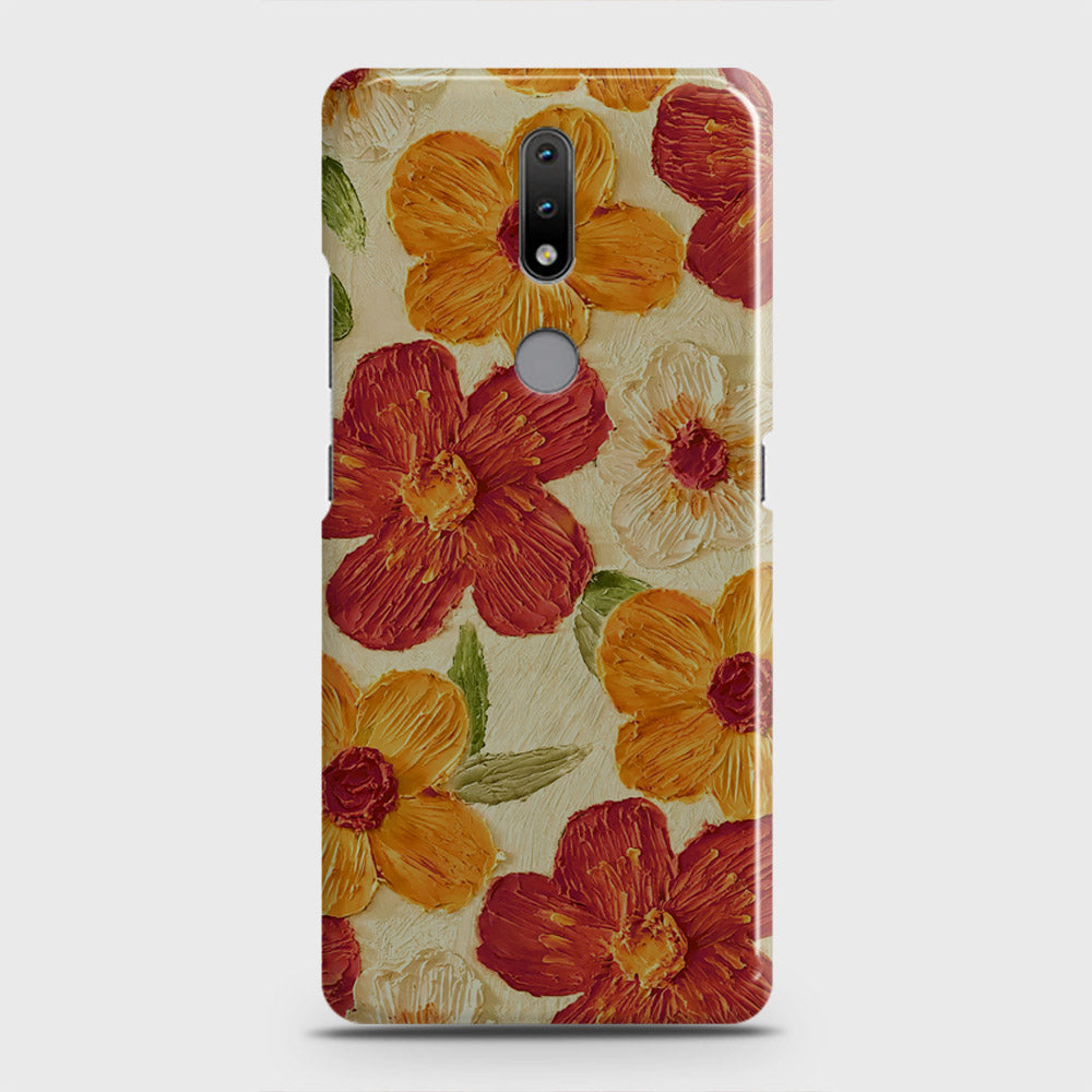 Nokia 2.4 Cover - Floral Series - Design 6 - Red & Orange - Matte Finish - Snap On Hard Case with LifeTime Colors Guarantee