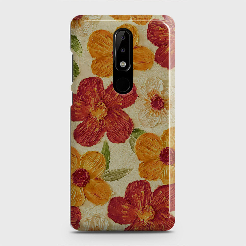 Nokia 3.1 Plus Cover - Floral Series - Design 6 - Red & Orange - Matte Finish - Snap On Hard Case with LifeTime Colors Guarantee