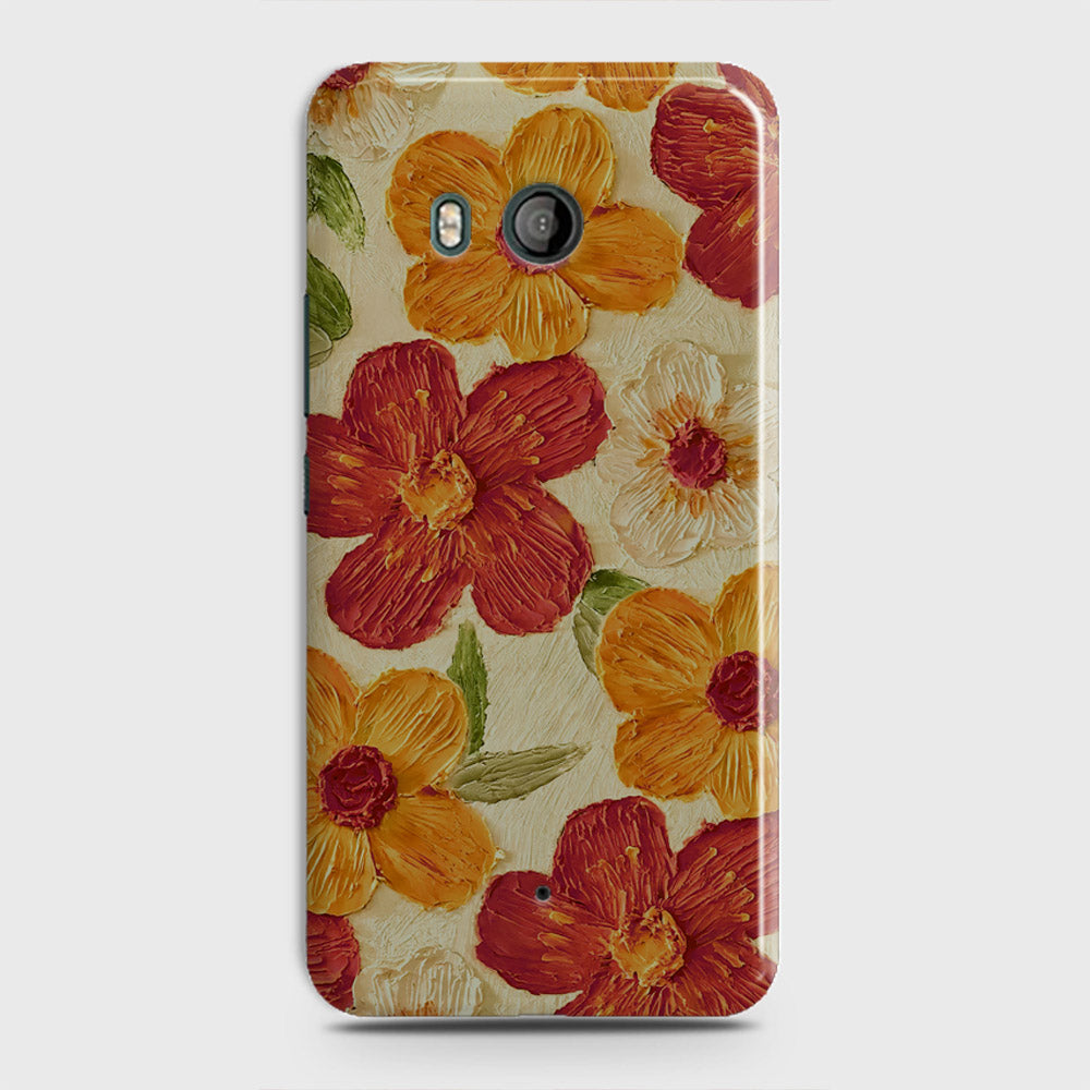 HTC U11  Cover - Floral Series - Design 6 - Red & Orange - Matte Finish - Snap On Hard Case with LifeTime Colors Guarantee