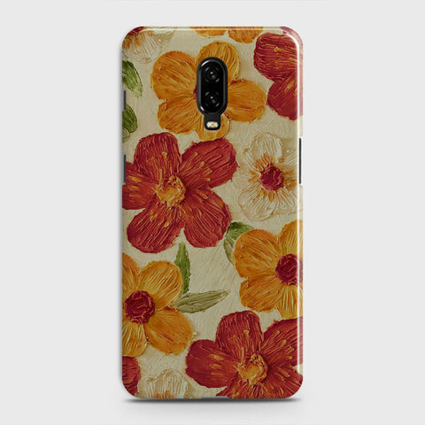 OnePlus 6T  Cover - Floral Series - Design 6 - Red & Orange - Matte Finish - Snap On Hard Case with LifeTime Colors Guarantee (Fast Delivery) (H)