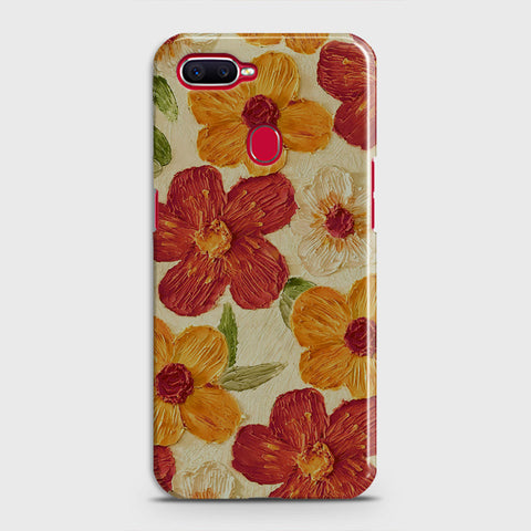 Oppo A7 Cover - Floral Series - Design 6 - Red & Orange - Matte Finish - Snap On Hard Case with LifeTime Colors Guarantee