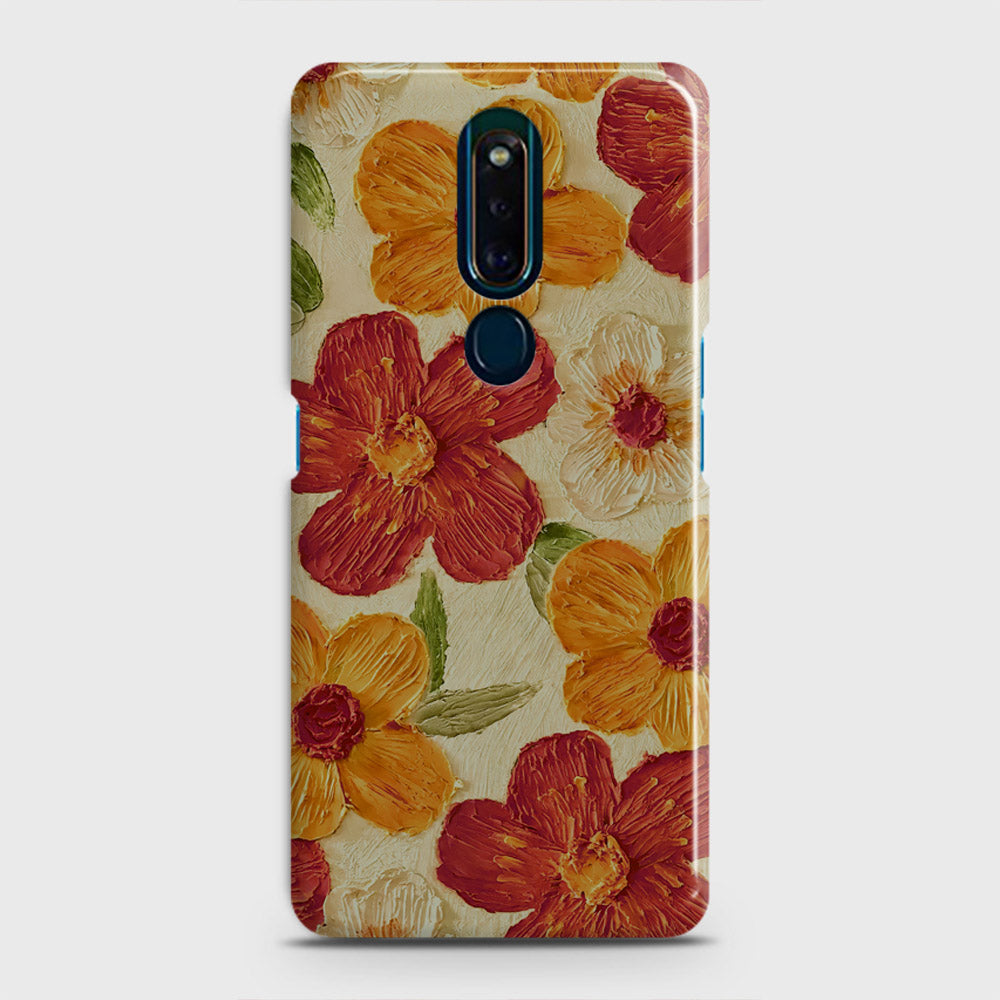 Oppo F11 Pro Cover - Floral Series - Design 6 - Red & Orange - Matte Finish - Snap On Hard Case with LifeTime Colors Guarantee