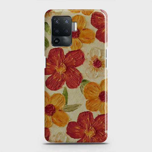 Oppo F19 Pro Cover - Floral Series - Design 6 - Red & Orange - Matte Finish - Snap On Hard Case with LifeTime Colors Guarantee