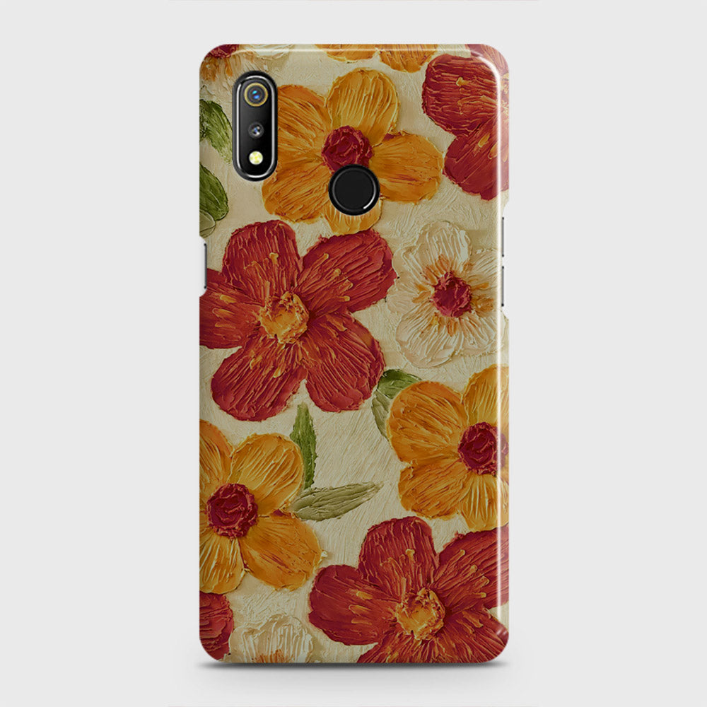 Realme 3 Pro Cover - Floral Series - Design 6 - Red & Orange - Matte Finish - Snap On Hard Case with LifeTime Colors Guarantee