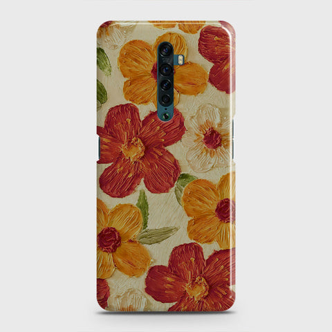 Oppo Reno 2 Cover - Floral Series - Design 6 - Red & Orange - Matte Finish - Snap On Hard Case with LifeTime Colors Guarantee