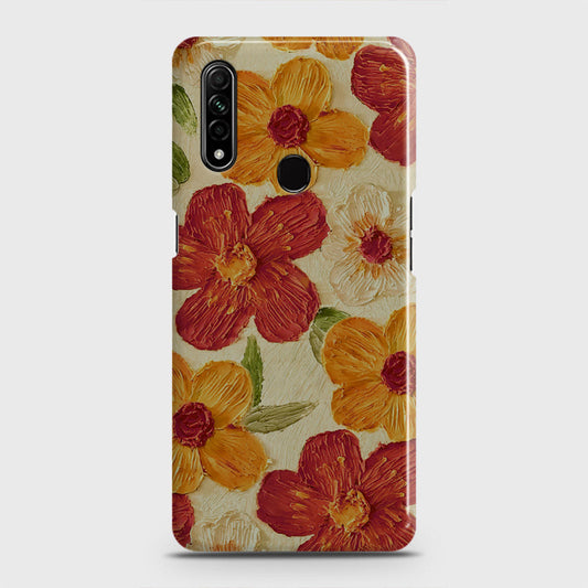 Oppo A8 Cover - Floral Series - Design 6 - Red & Orange - Matte Finish - Snap On Hard Case with LifeTime Colors Guarantee