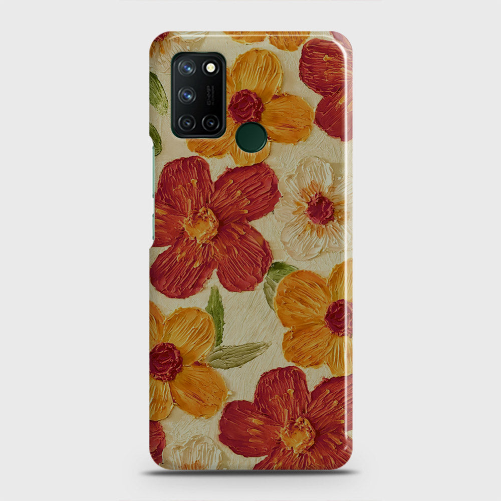 Realme 7i Cover - Floral Series - Design 6 - Red & Orange - Matte Finish - Snap On Hard Case with LifeTime Colors Guarantee