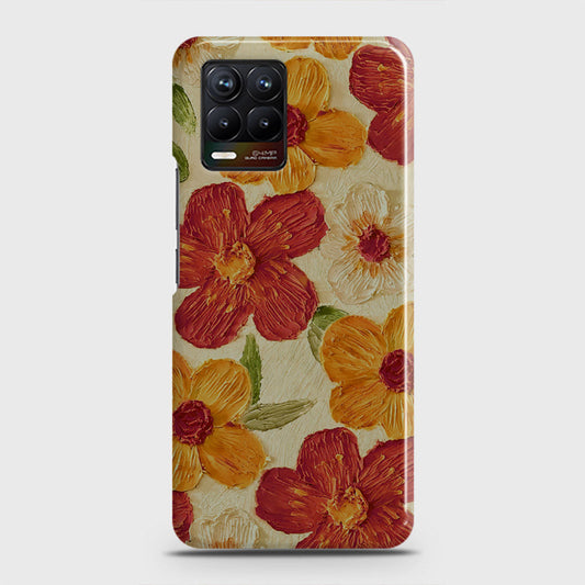 Realme 8 Cover - Floral Series - Design 6 - Red & Orange - Matte Finish - Snap On Hard Case with LifeTime Colors Guarantee