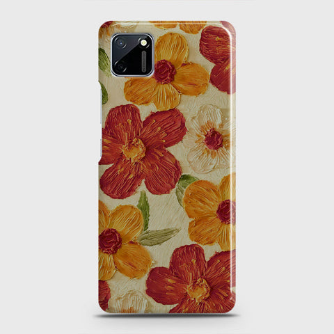 Realme C11 Cover - Floral Series - Design 6 - Red & Orange - Matte Finish - Snap On Hard Case with LifeTime Colors Guarantee