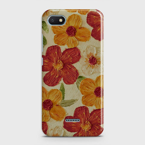 Xiaomi Redmi 6A Cover - Floral Series - Design 6 - Red & Orange - Matte Finish - Snap On Hard Case with LifeTime Colors Guarantee