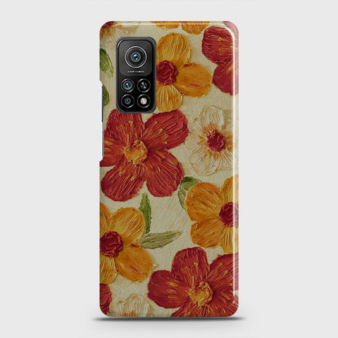 Xiaomi Mi 10T Cover - Floral Series - Design 6 - Red & Orange - Matte Finish - Snap On Hard Case with LifeTime Colors Guarantee