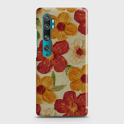 Xiaomi Mi Note 10 Cover - Floral Series - Design 6 - Red & Orange - Matte Finish - Snap On Hard Case with LifeTime Colors Guarantee