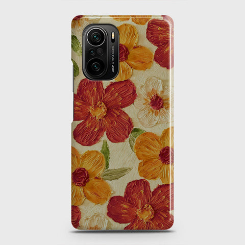 Xiaomi Redmi K40 Pro Cover - Floral Series - Design 6 - Red & Orange - Matte Finish - Snap On Hard Case with LifeTime Colors Guarantee