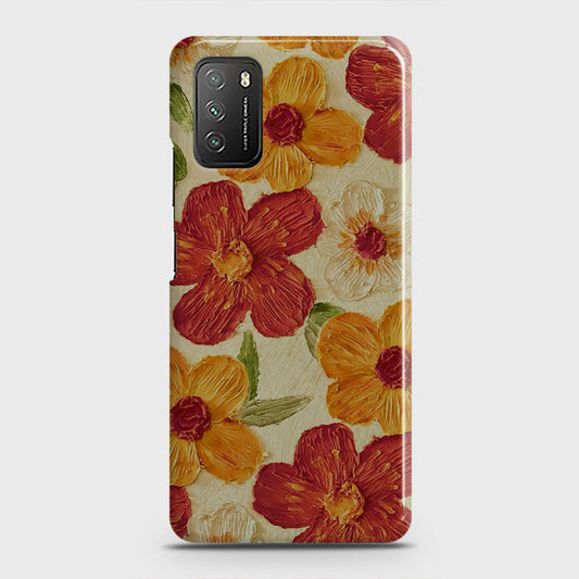 Xiaomi Poco M3 Cover - Floral Series - Design 6 - Red & Orange - Matte Finish - Snap On Hard Case with LifeTime Colors Guarantee