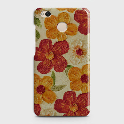 Xiaomi Redmi 4 / 4X Cover - Floral Series - Design 6 - Red & Orange - Matte Finish - Snap On Hard Case with LifeTime Colors Guarantee