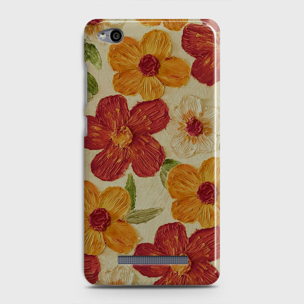 Xiaomi Redmi 4A Cover - Floral Series - Design 6 - Red & Orange - Matte Finish - Snap On Hard Case with LifeTime Colors Guarantee