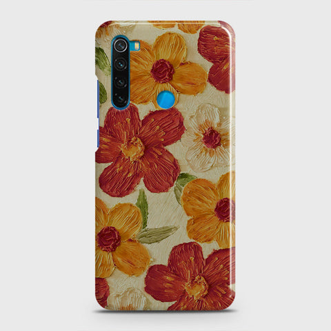 Xiaomi Redmi Note 8 Cover - Floral Series - Design 6 - Red & Orange - Matte Finish - Snap On Hard Case with LifeTime Colors Guarantee