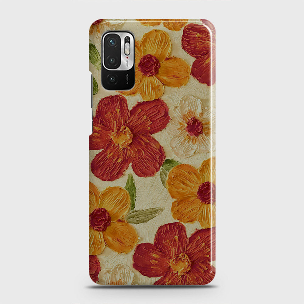 Xiaomi Redmi Note 10 5G Cover - Floral Series - Design 6 - Red & Orange - Matte Finish - Snap On Hard Case with LifeTime Colors Guarantee