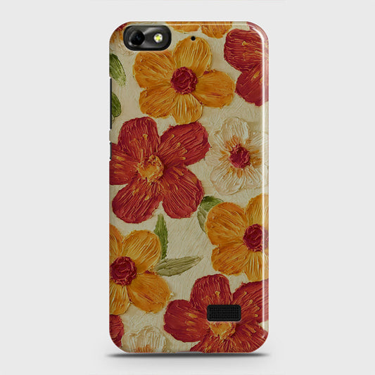 Huawei Honor 4C Cover - Floral Series - Design 6 - Red & Orange - Matte Finish - Snap On Hard Case with LifeTime Colors Guarantee