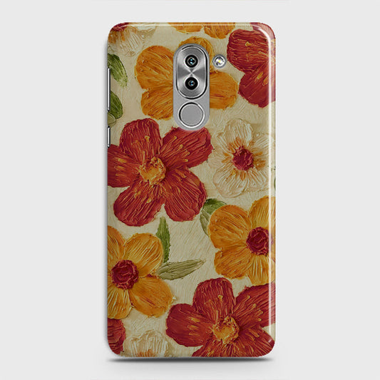 Huawei Honor 6X Cover - Floral Series - Design 6 - Red & Orange - Matte Finish - Snap On Hard Case with LifeTime Colors Guarantee