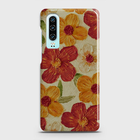 Huawei P30 Cover - Floral Series - Design 6 - Red & Orange - Matte Finish - Snap On Hard Case with LifeTime Colors Guarantee