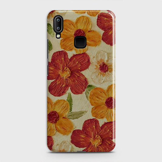 Vivo V11 Cover - Floral Series - Design 6 - Red & Orange - Matte Finish - Snap On Hard Case with LifeTime Colors Guarantee