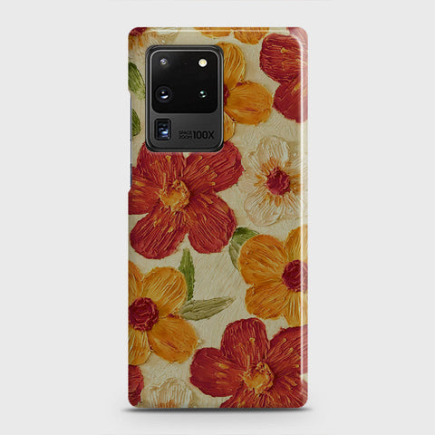 Samsung Galaxy S20 Ultra Cover - Floral Series - Design 6 - Red & Orange - Matte Finish - Snap On Hard Case with LifeTime Colors Guarantee