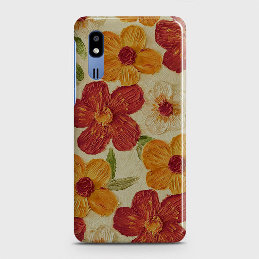 Samsung Galaxy A2 Core Cover - Floral Series - Design 6 - Red & Orange - Matte Finish - Snap On Hard Case with LifeTime Colors Guarantee