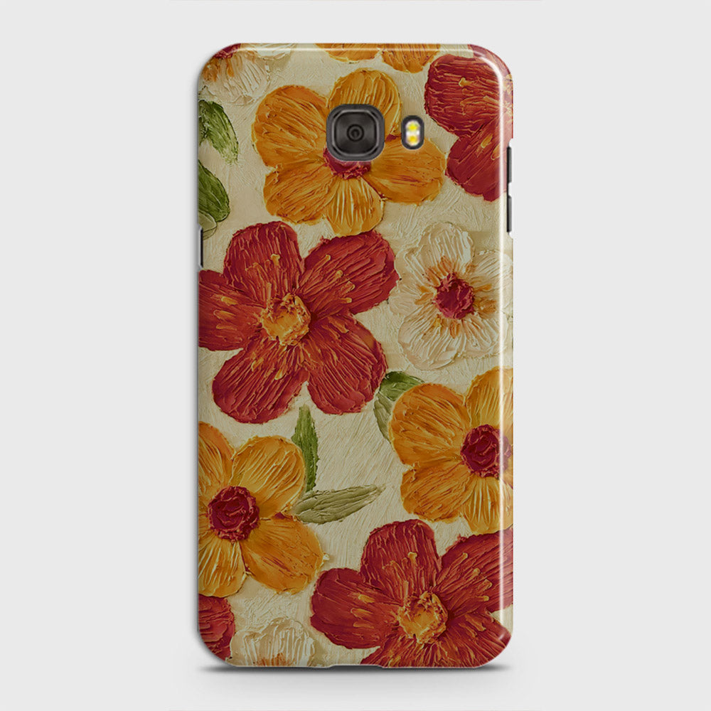 Samsung Galaxy C5 Cover - Floral Series - Design 6 - Red & Orange - Matte Finish - Snap On Hard Case with LifeTime Colors Guarantee