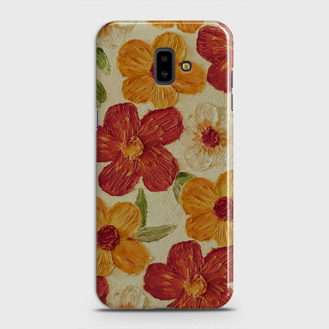 Samsung Galaxy J6 Plus 2018 Cover - Floral Series - Design 6 - Red & Orange - Matte Finish - Snap On Hard Case with LifeTime Colors Guarantee