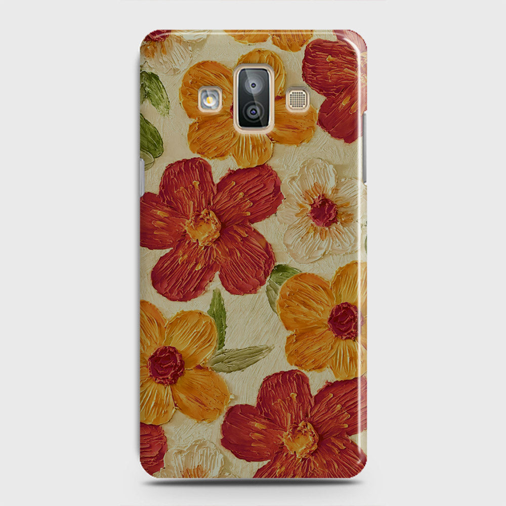 Samsung Galaxy J7 Duo Cover - Floral Series - Design 6 - Red & Orange - Matte Finish - Snap On Hard Case with LifeTime Colors Guarantee