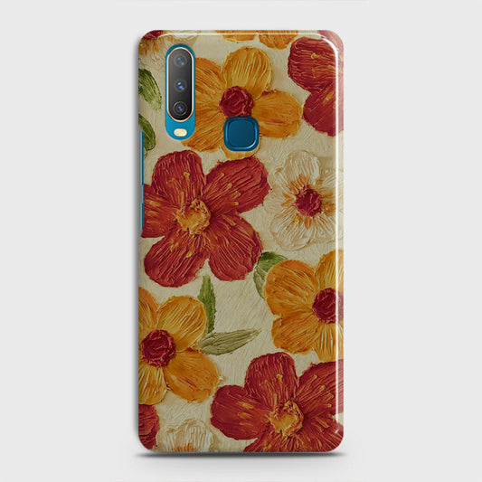 Vivo Y17 Cover - Floral Series - Design 6 - Red & Orange - Matte Finish - Snap On Hard Case with LifeTime Colors Guarantee